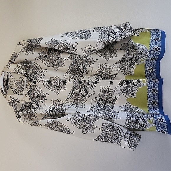 Zara Satin Paisley Print Button-Up Blouse Size Small - Picture 5 of 16